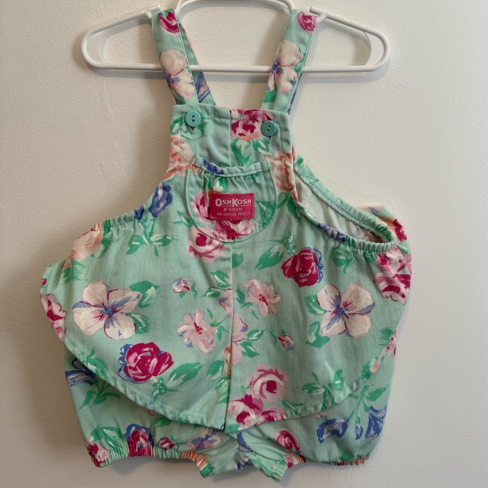 Vintage Oshkosh Floral Shortalls